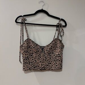 Cheetah Print Cropped Tank Top